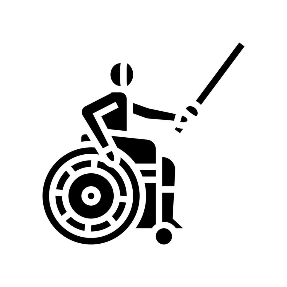 fencing handicapped athlete glyph icon vector illustration