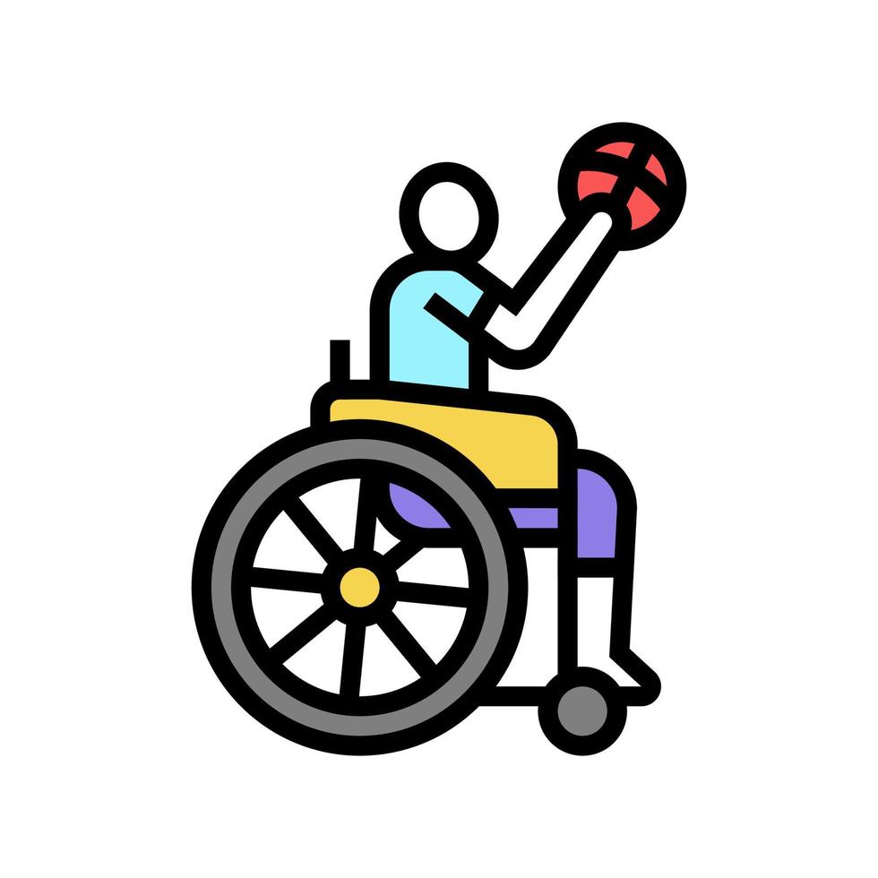 juego de baloncesto jugar atleta discapacitado color icono vector ilustración