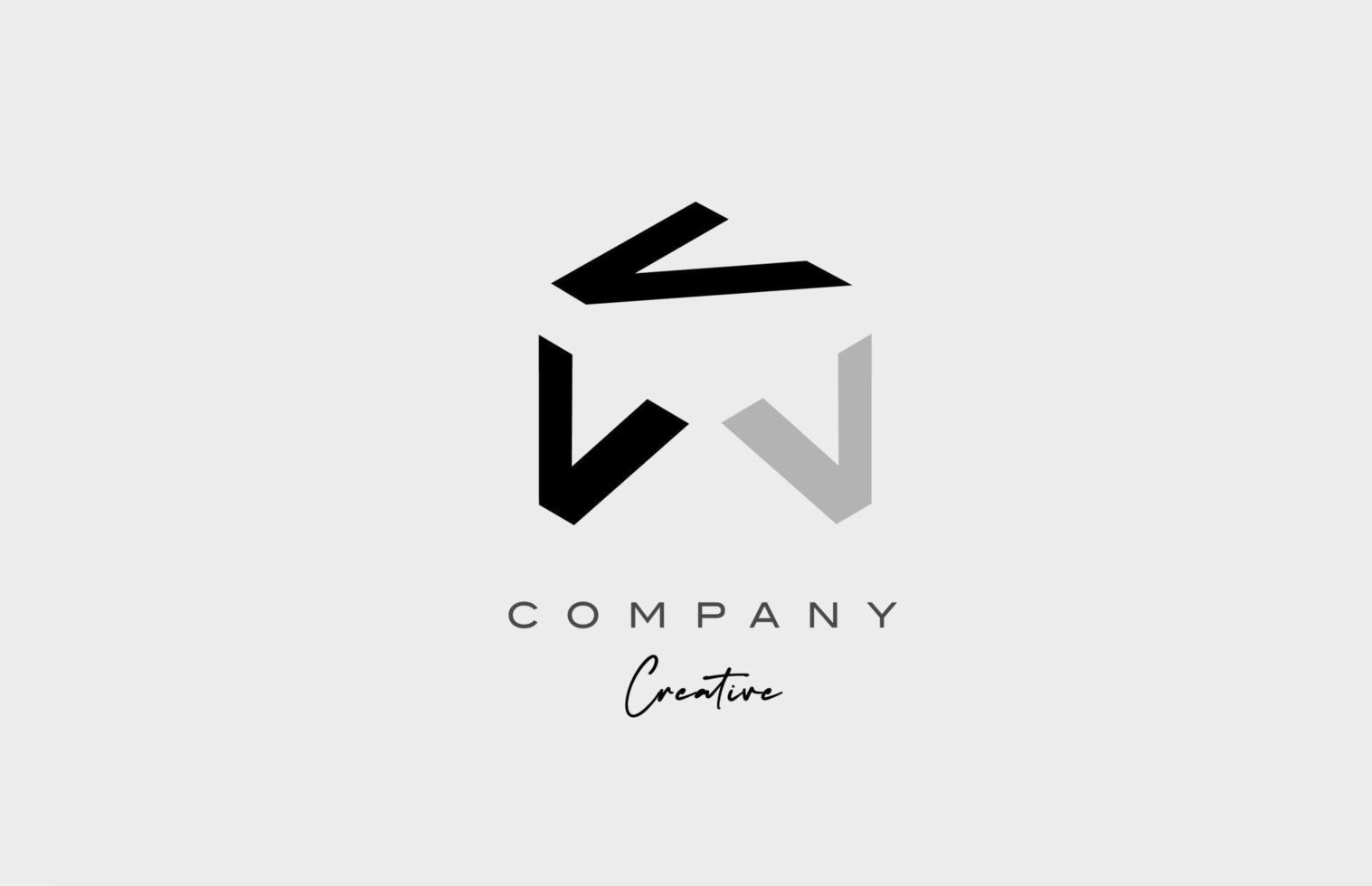 v gris tres letras alfabeto letra logo icono diseño. plantilla creativa para negocios y empresas. vector