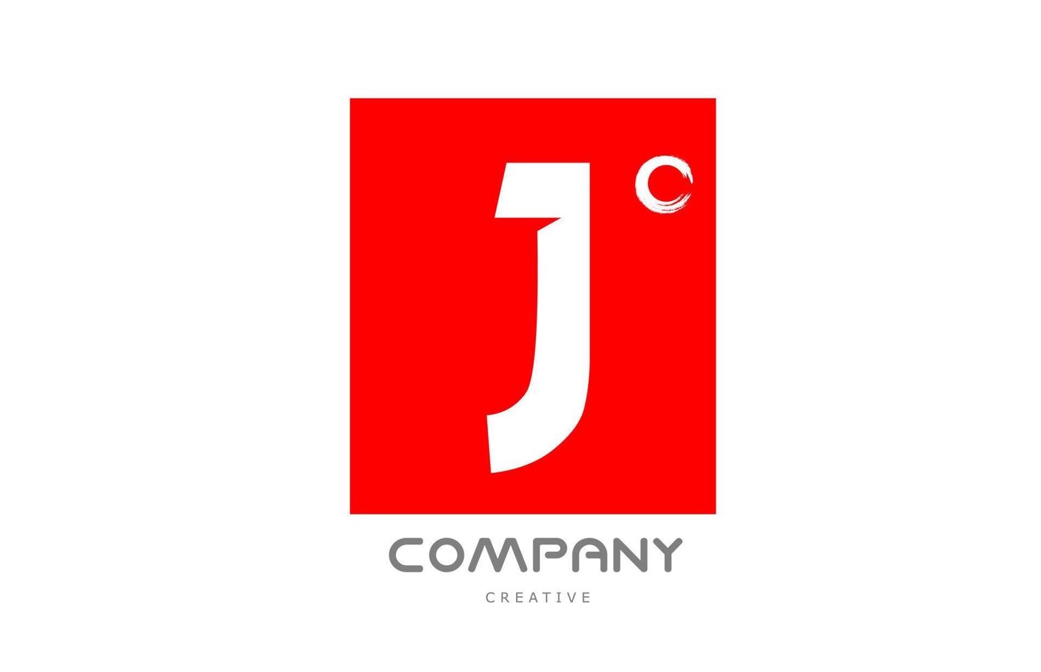 red J alphabet letter logo icon design with japanese style lettering. Creative template for business and company vector