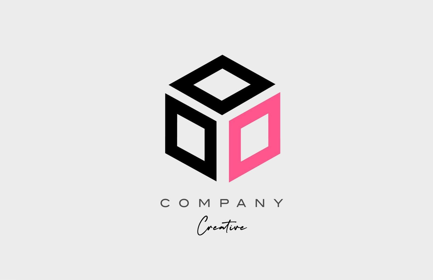 pink O three letter alphabet letter logo icon design. Creative template for business and company vector