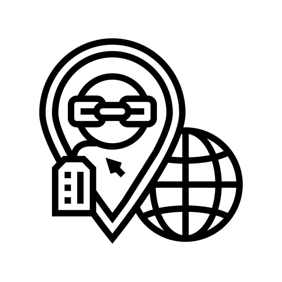 local link building line icon vector illustration