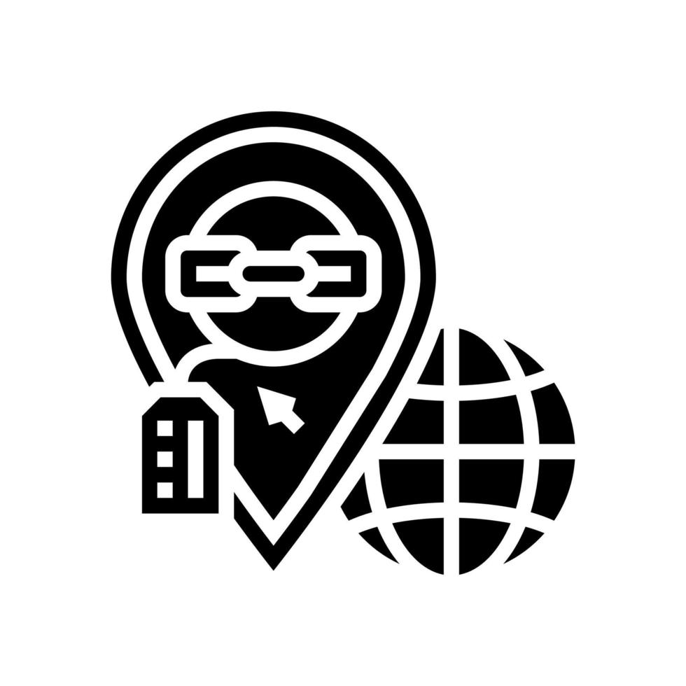 local link building glyph icon vector illustration
