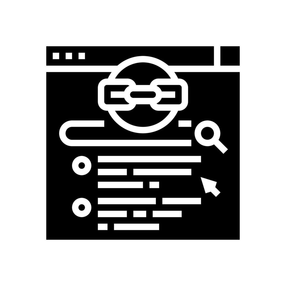 authoritative link glyph icon vector illustration