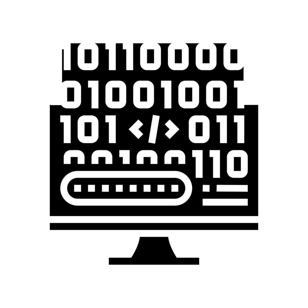 ilustración de vector de icono de glifo de desarrollo de microcódigo