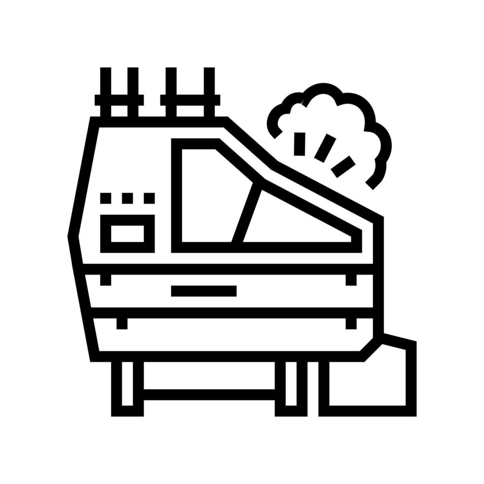 ilustración de vector de icono de línea de fábrica de máquina de deshuesado parcial