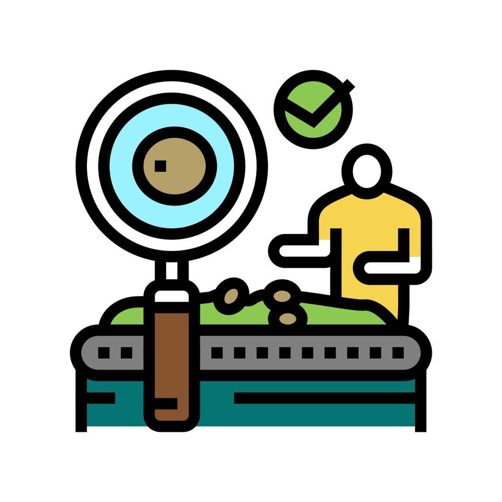 quality control olive production color icon vector illustration