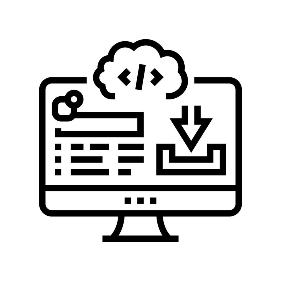 platform software line icon vector illustration