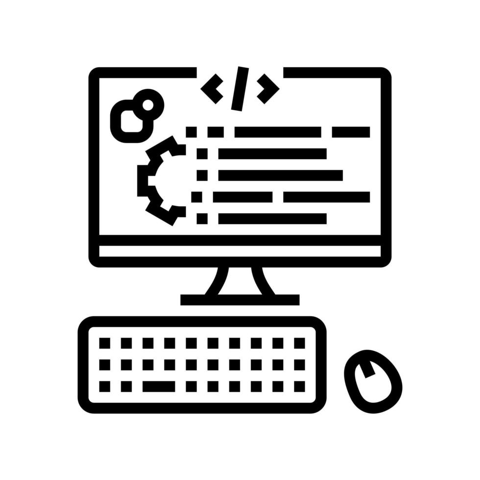 user-written software line icon vector illustration
