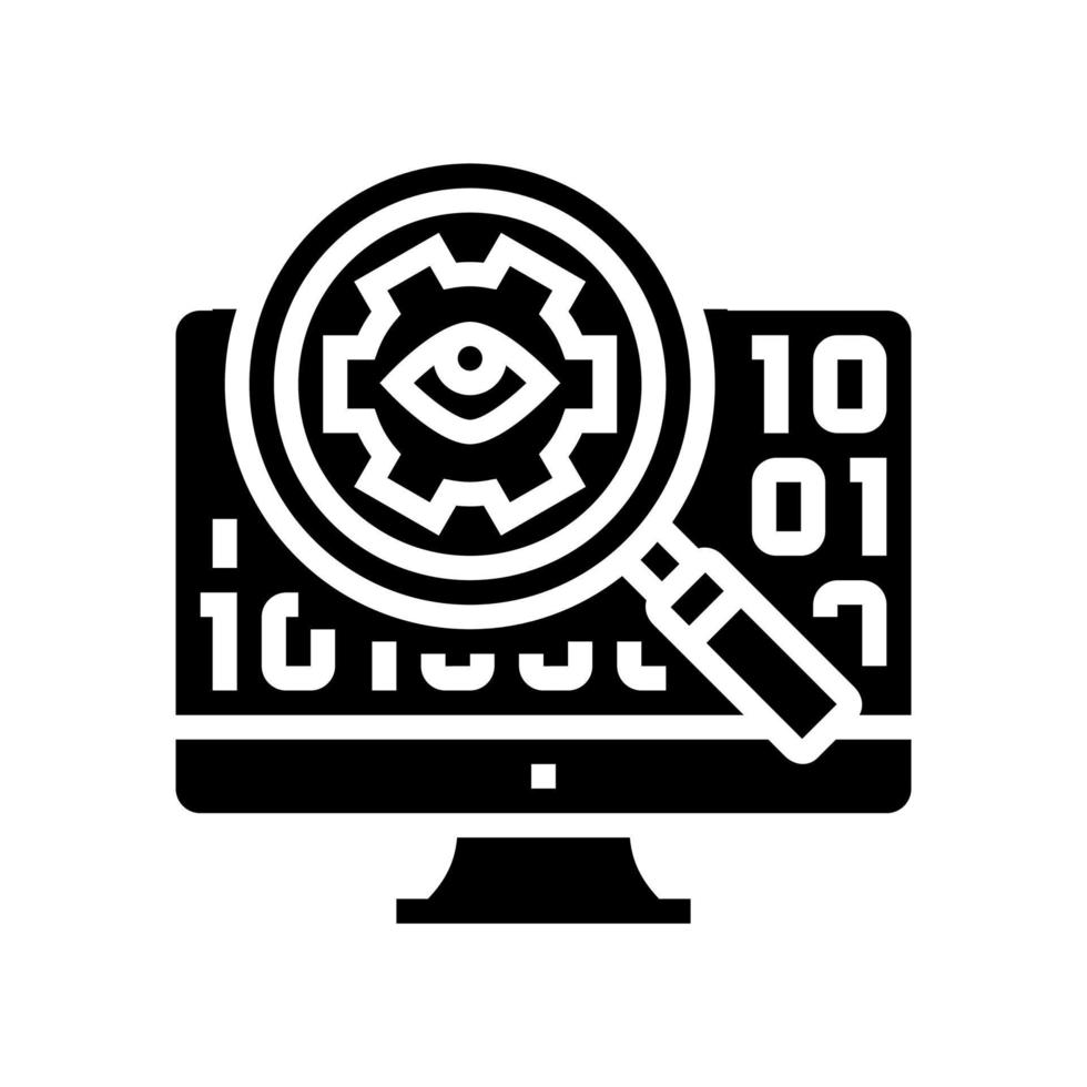 ilustración de vector de icono de glifo de software de código abierto