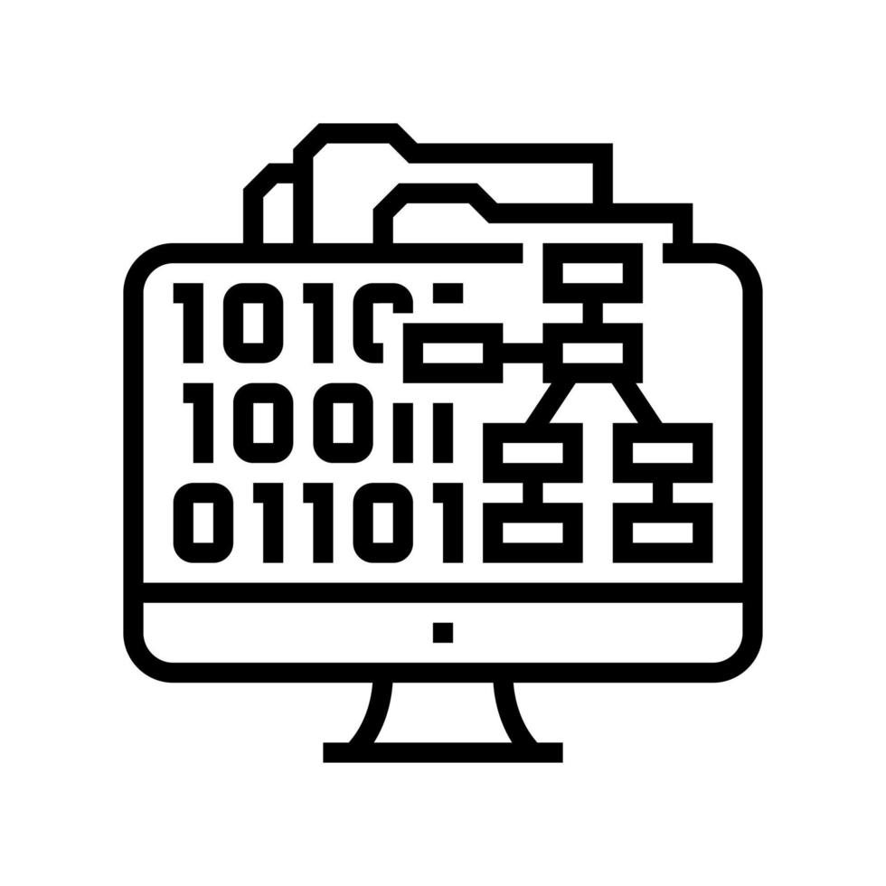 ilustración de vector de icono de línea de software de sistema