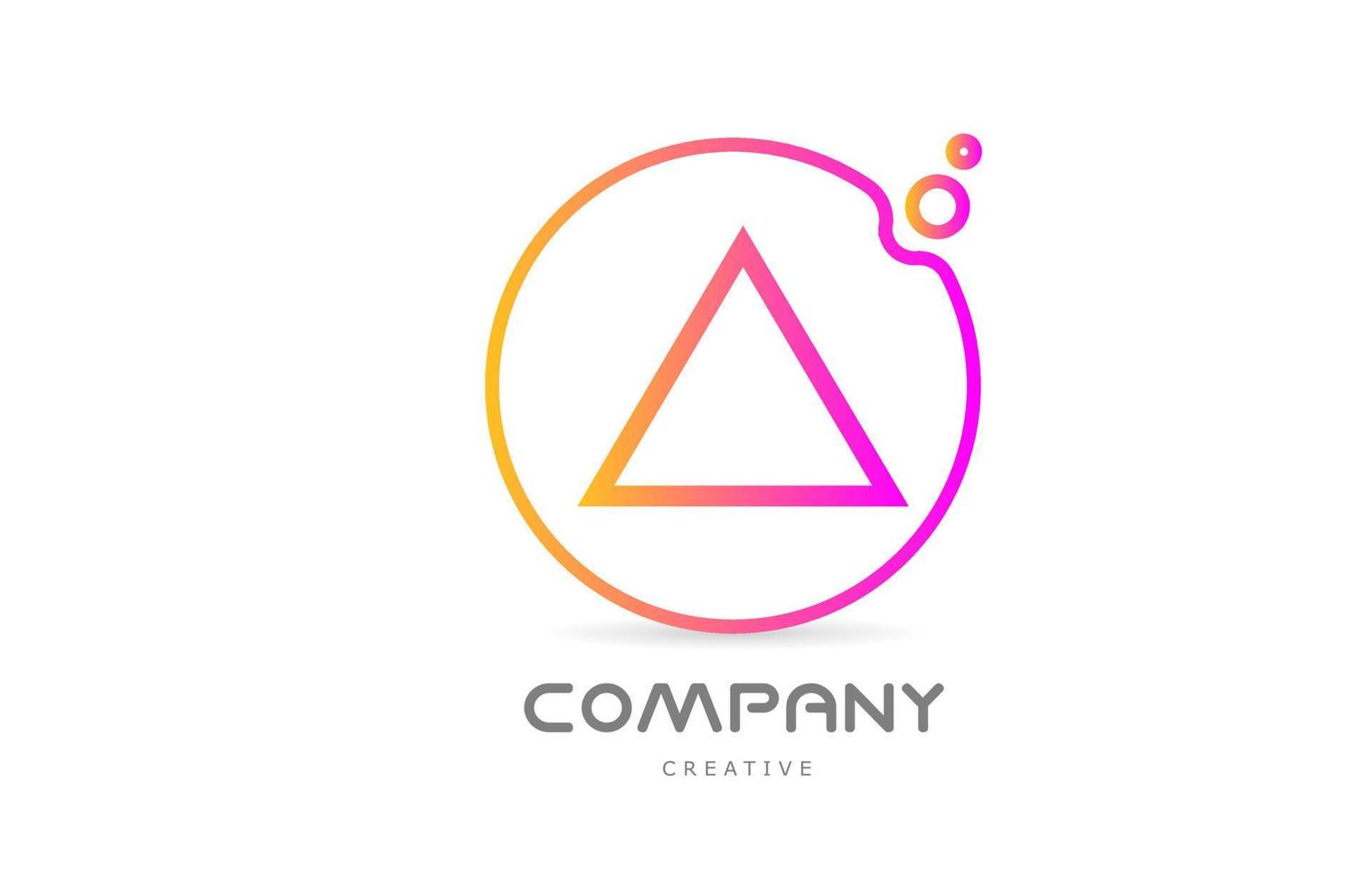 geometric A letter alphabet logo icon with circle and bubbles. Creative template for company and business vector