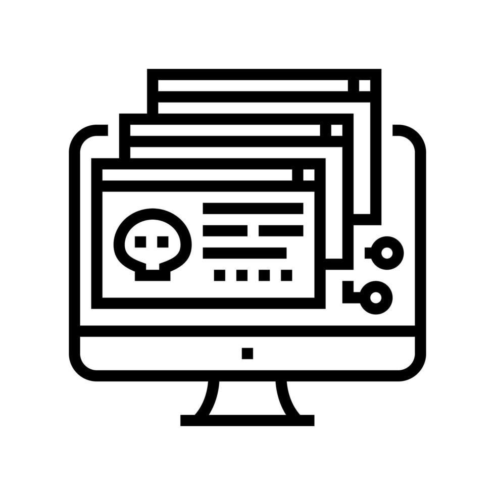 malware software line icon vector illustration