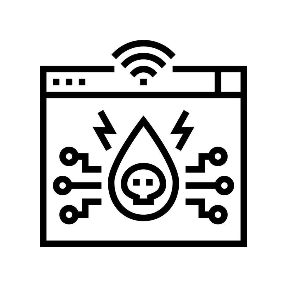 teardrop attack line icon vector illustration