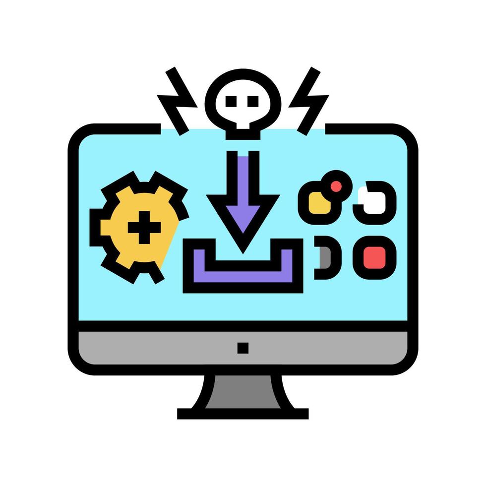 pups cyberspace crime color icon vector illustration