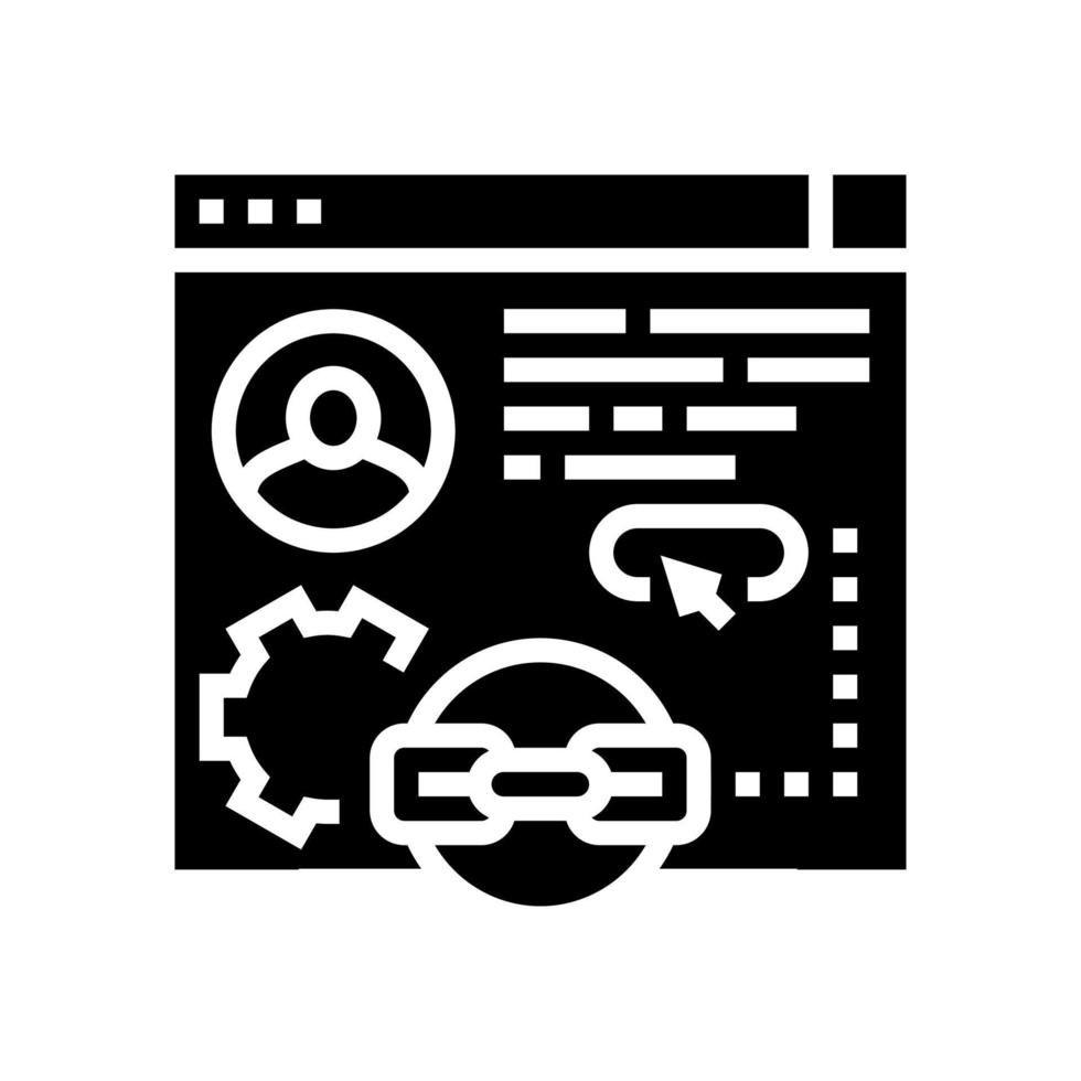 ilustración de vector de icono de glifo de servicio de publicación de invitados