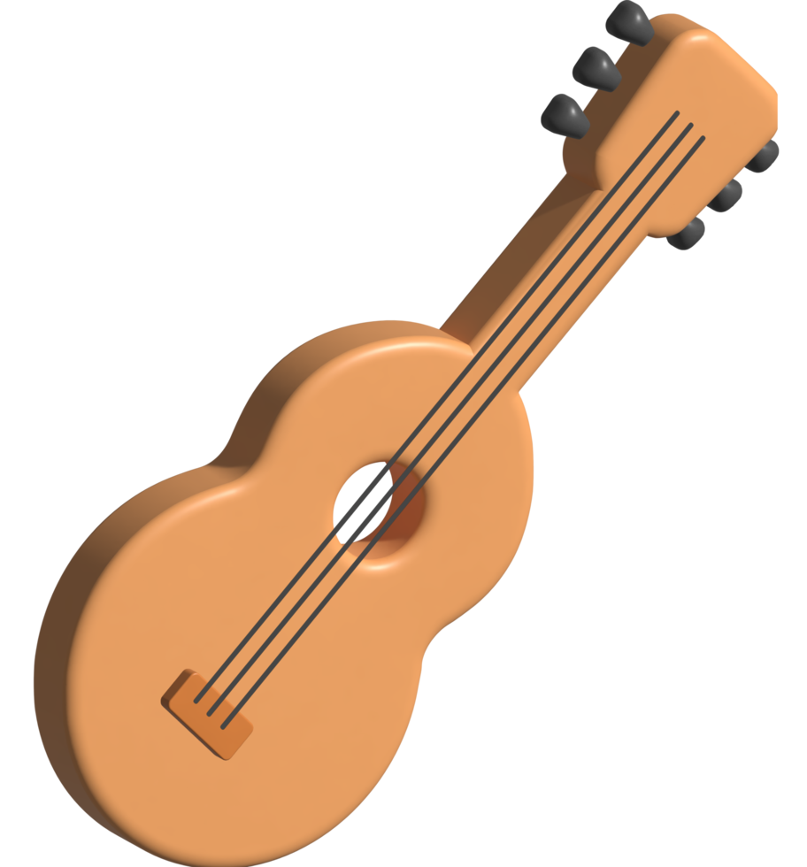 ilustração 3D de guitarra png
