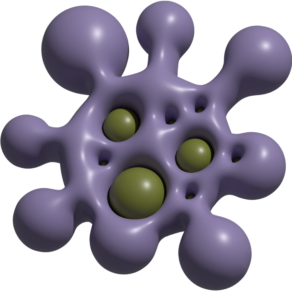 3d illustration of virus icon png