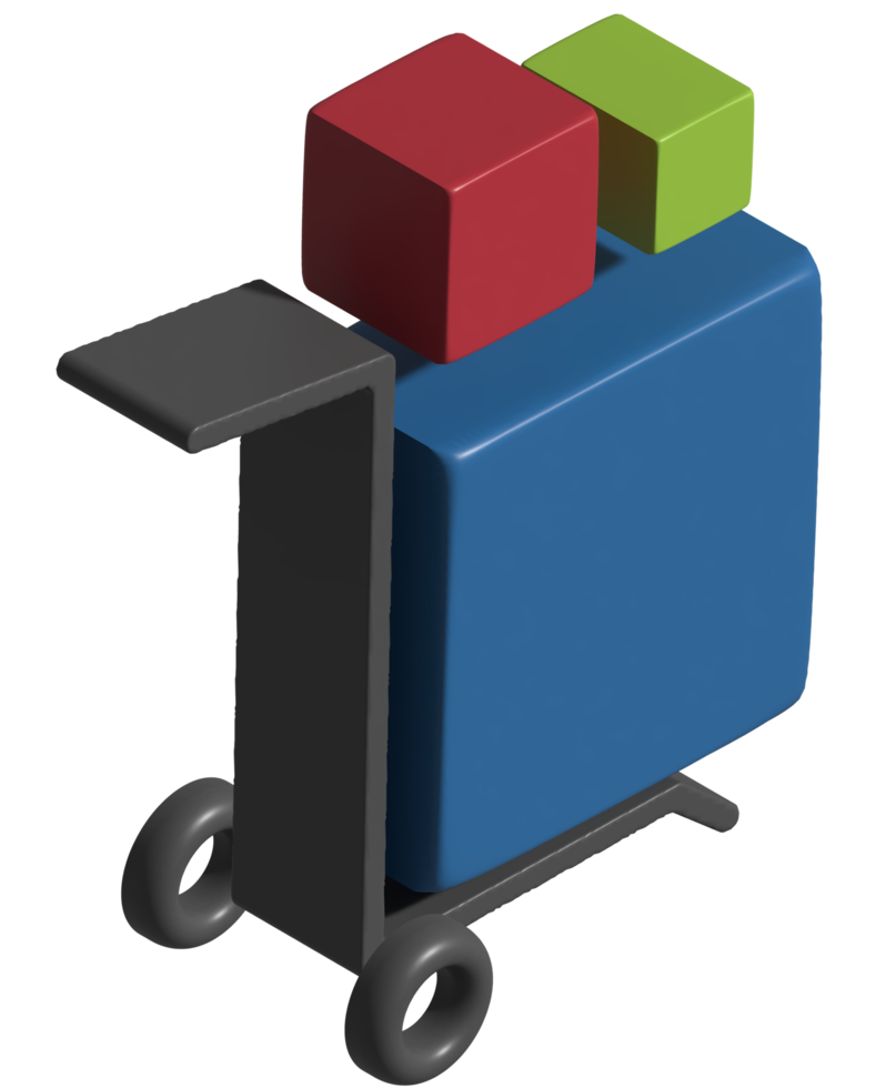 3d illustration of shopping cart png