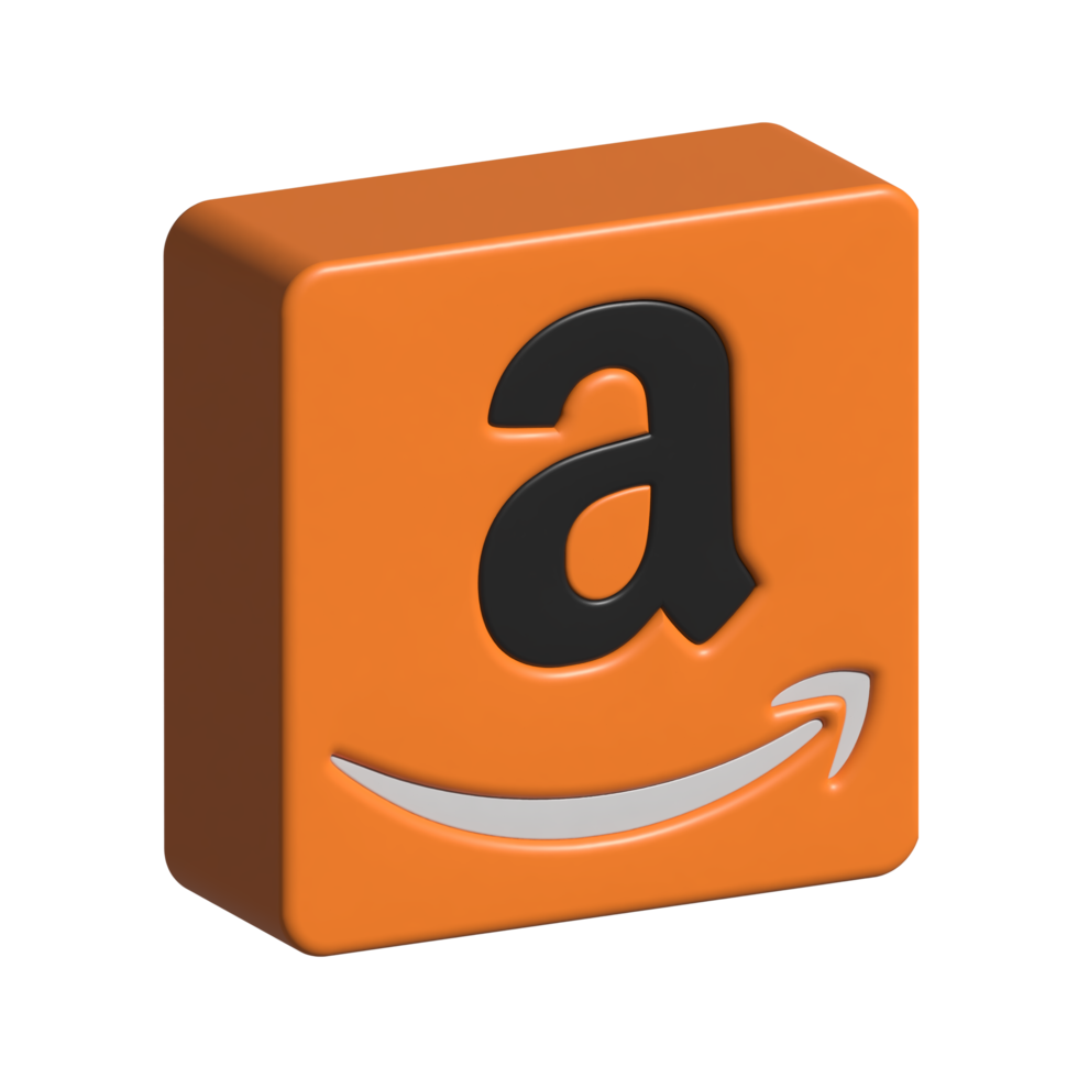 Ilustración 3d del logotipo de amazon png