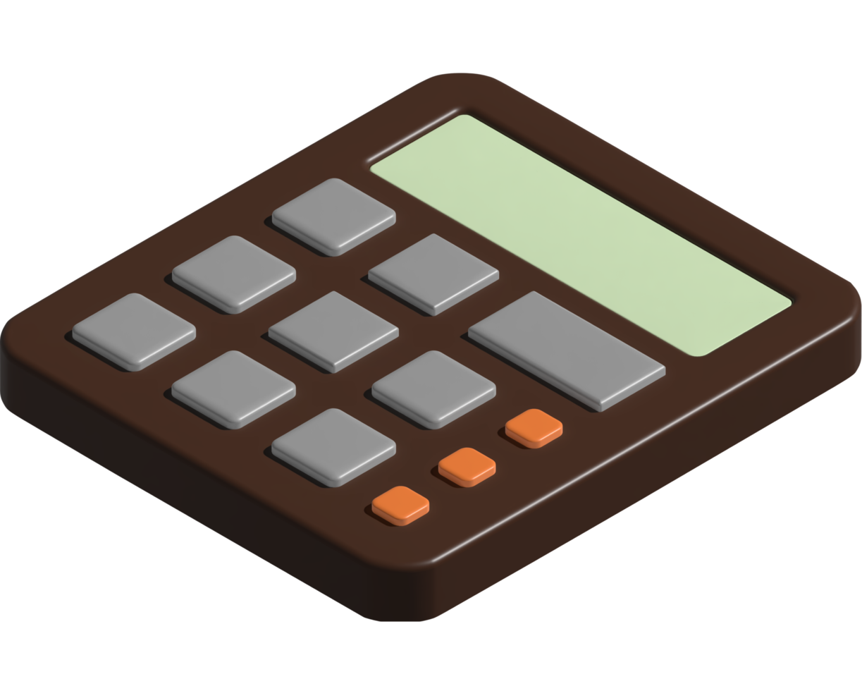 3d illustration of calculator png