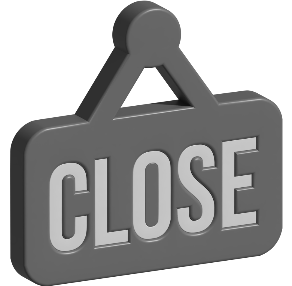 3d illustration of close sign png