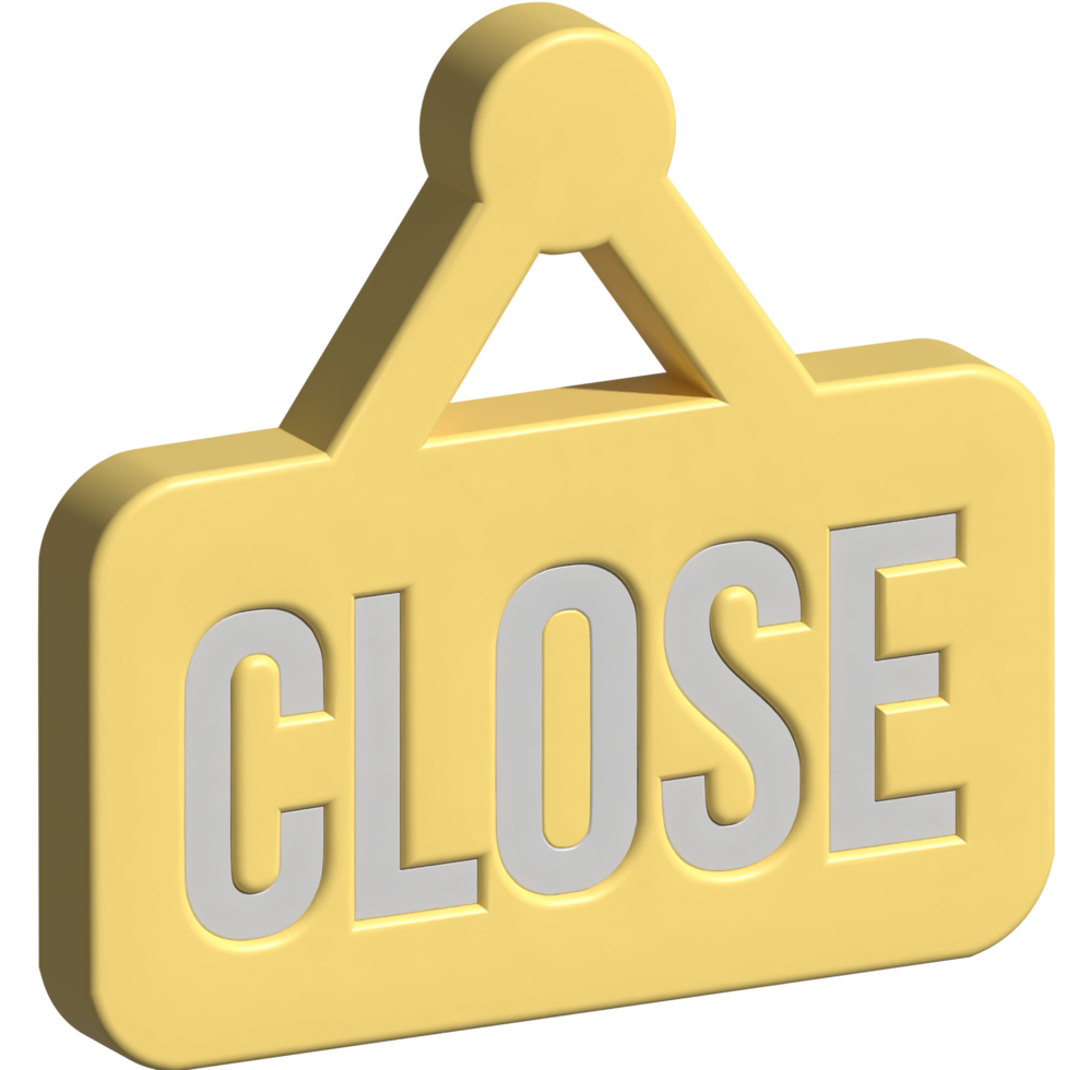 3d illustration of close sign png