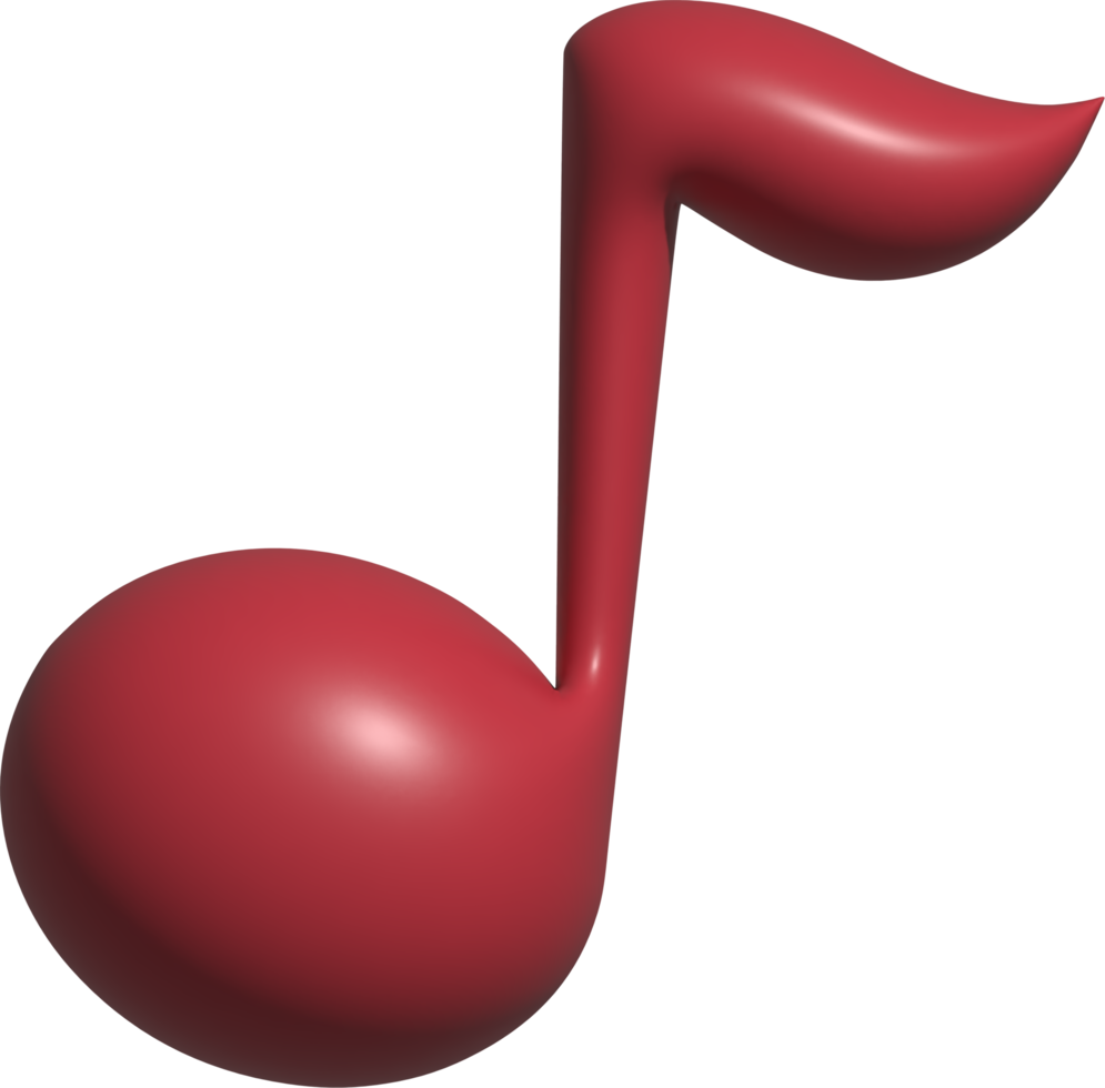 3d illustration av musik notera png