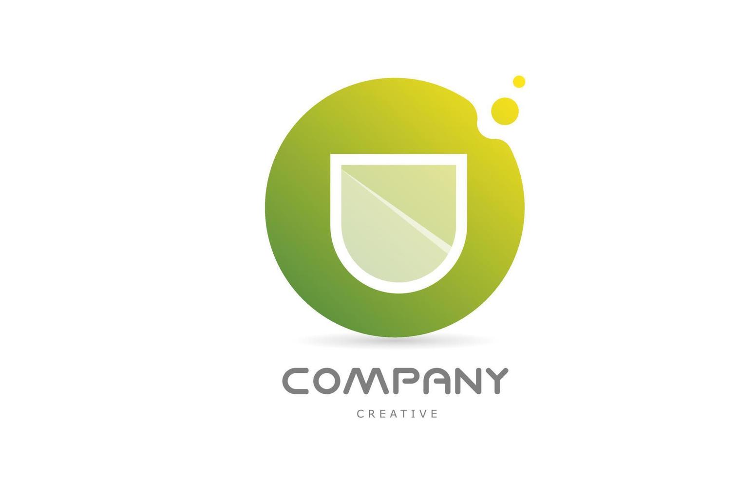 puntos verdes u icono del logotipo de la letra del alfabeto con transparencia blanca. plantilla creativa para negocios vector