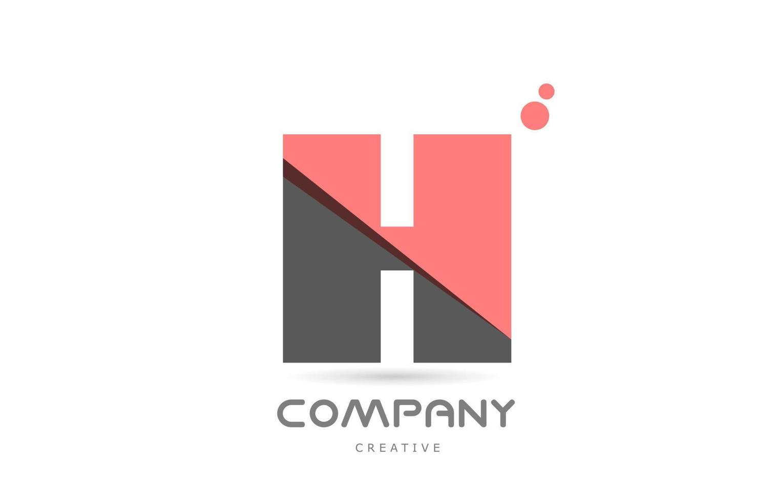 h rosa puntos geométrico alfabeto letra logo icono. plantilla creativa para negocios y empresas. vector