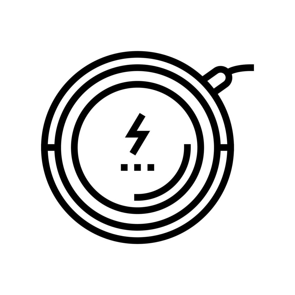 wireless charging pad line icon vector illustration