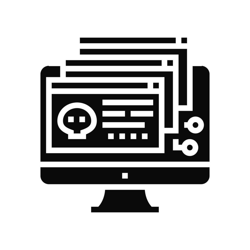 malware software glyph icon vector illustration