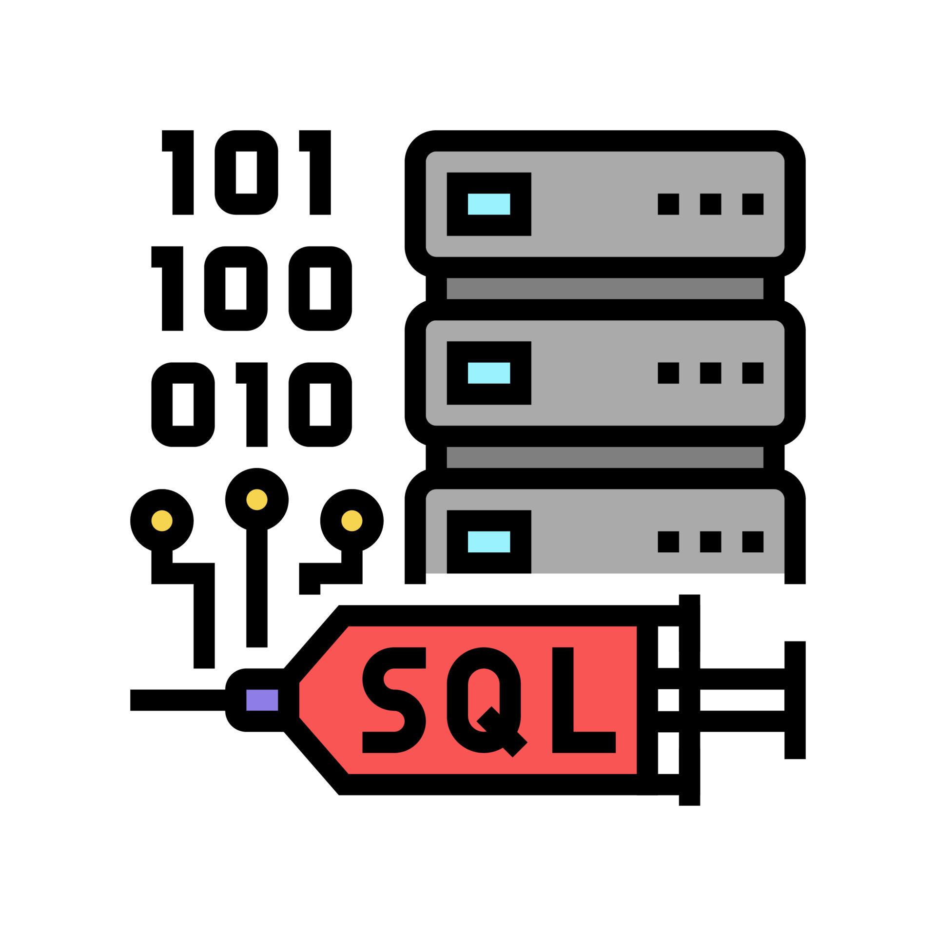 Sql injections color icon vector illustration 18780127 vector art at
