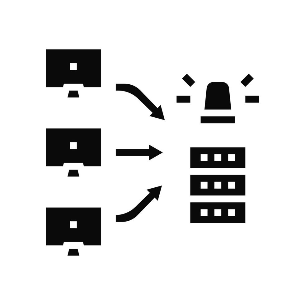 ddos attacks glyph icon vector illustration