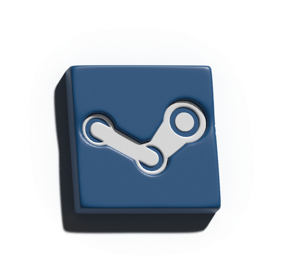 3d illustration of steam logo png