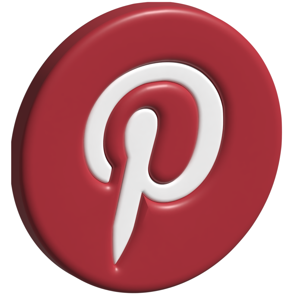 Ilustración 3d del logotipo de pinterest png