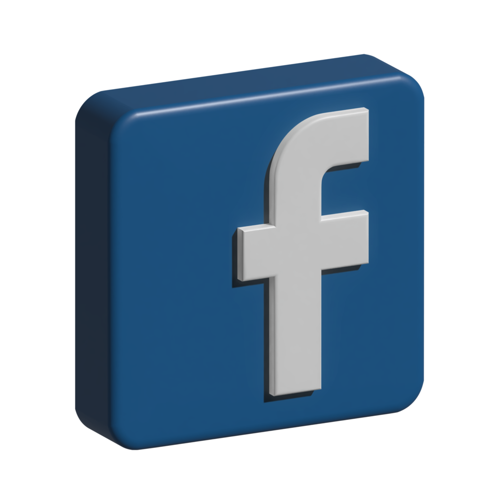 Ilustración 3d del logotipo de facebook png