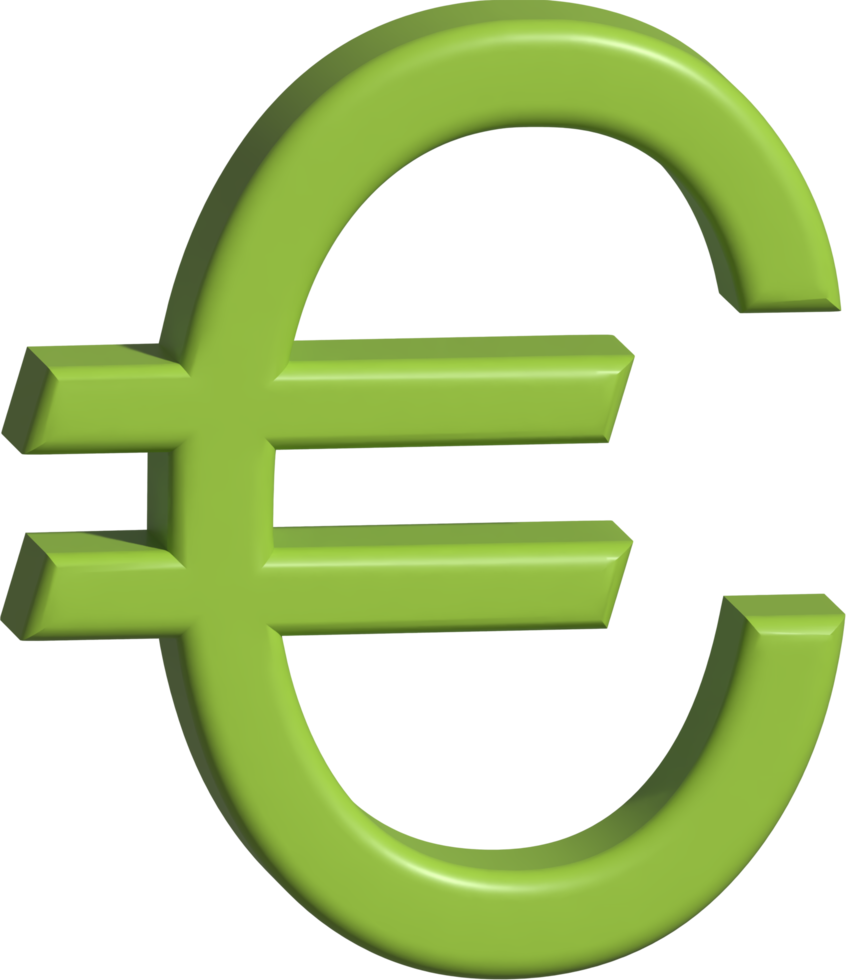 ilustração 3D do dinheiro do euro png