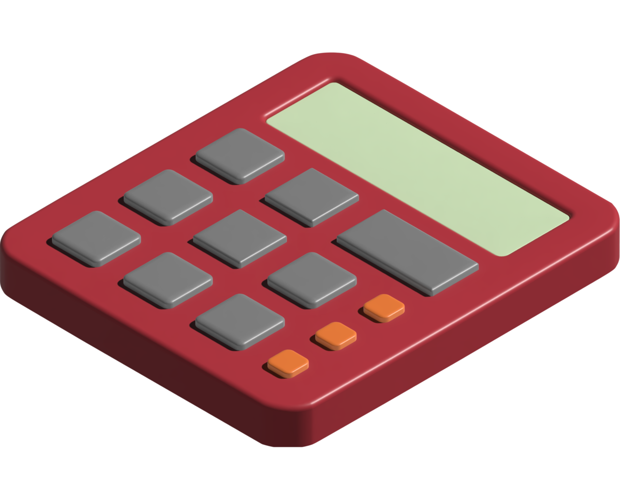 3d illustration of calculator png