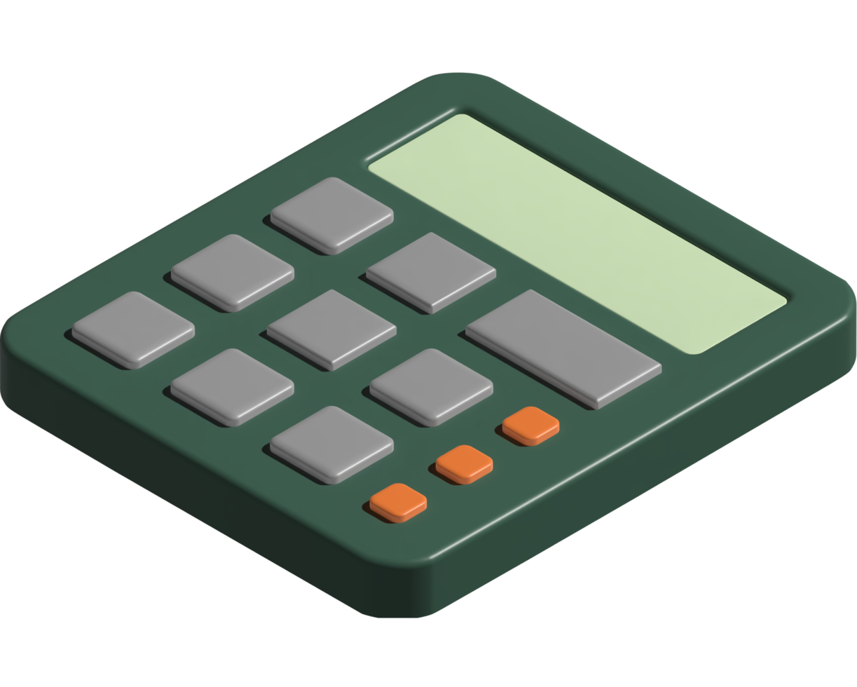 3d illustration de la calculatrice png