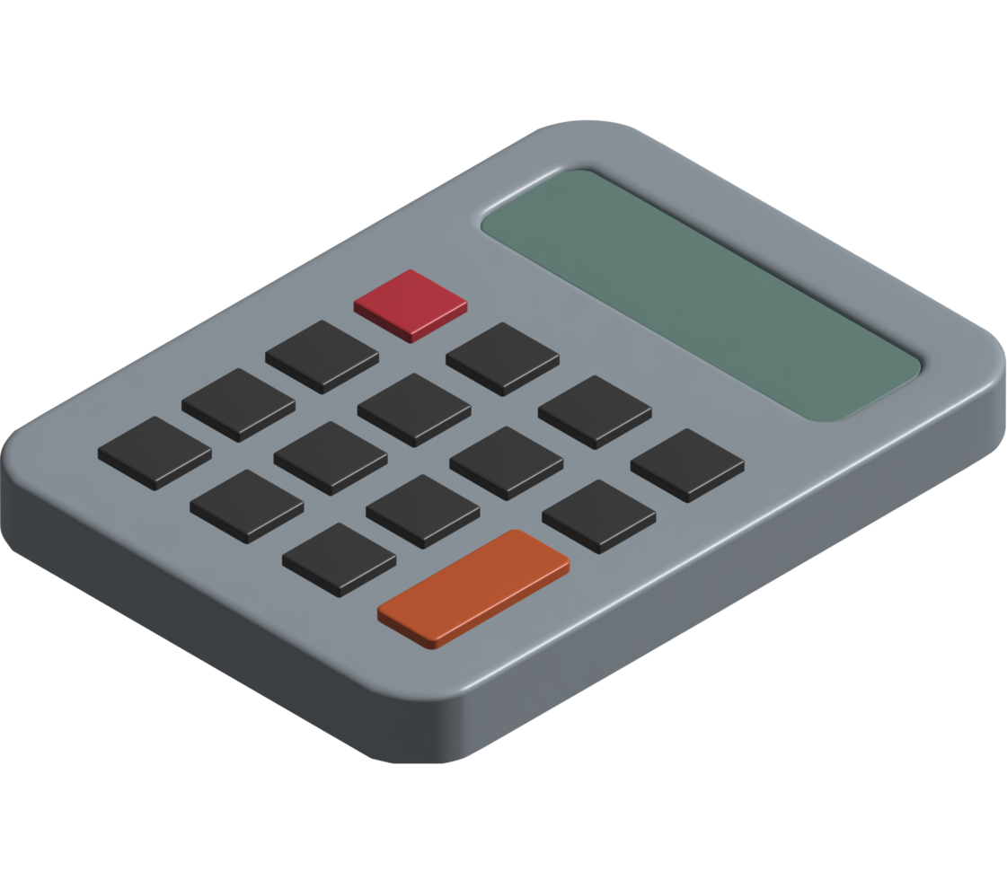 Ilustración 3d de la calculadora png