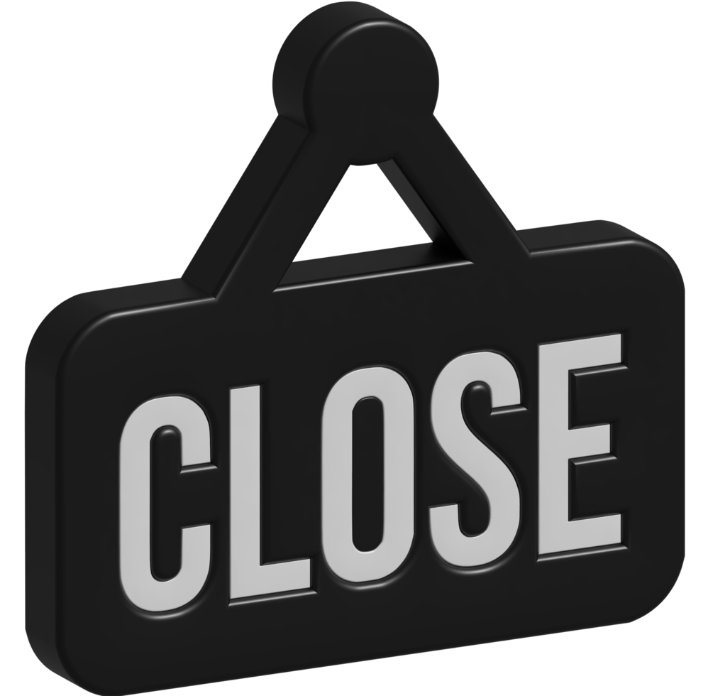 3d illustration of close sign png