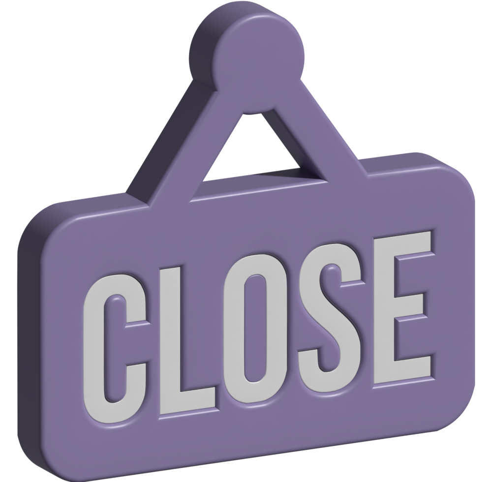 3d illustration of close sign png