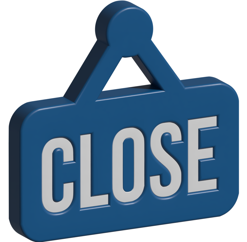 3d illustration of close sign png