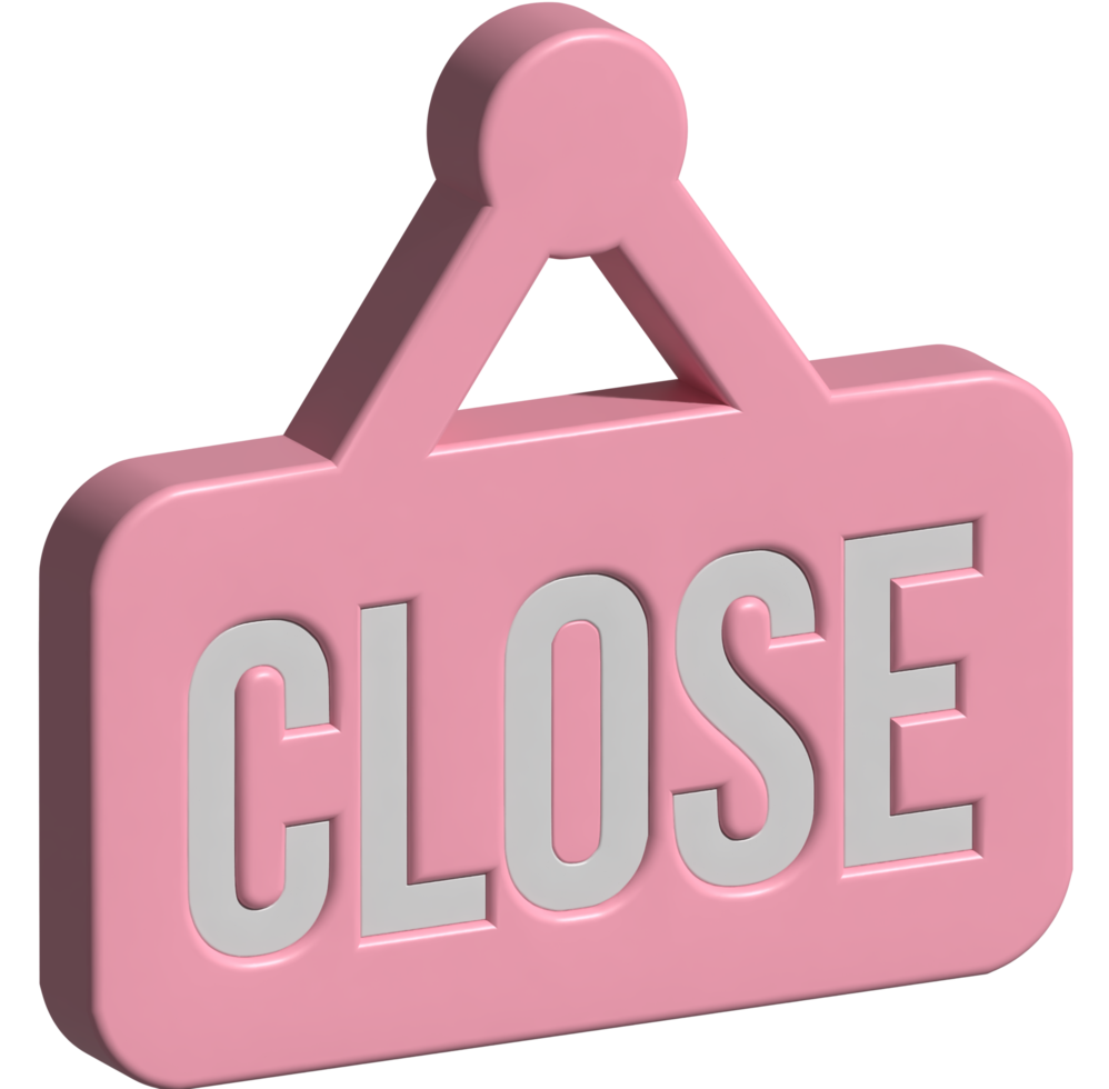 3d illustration of close sign png