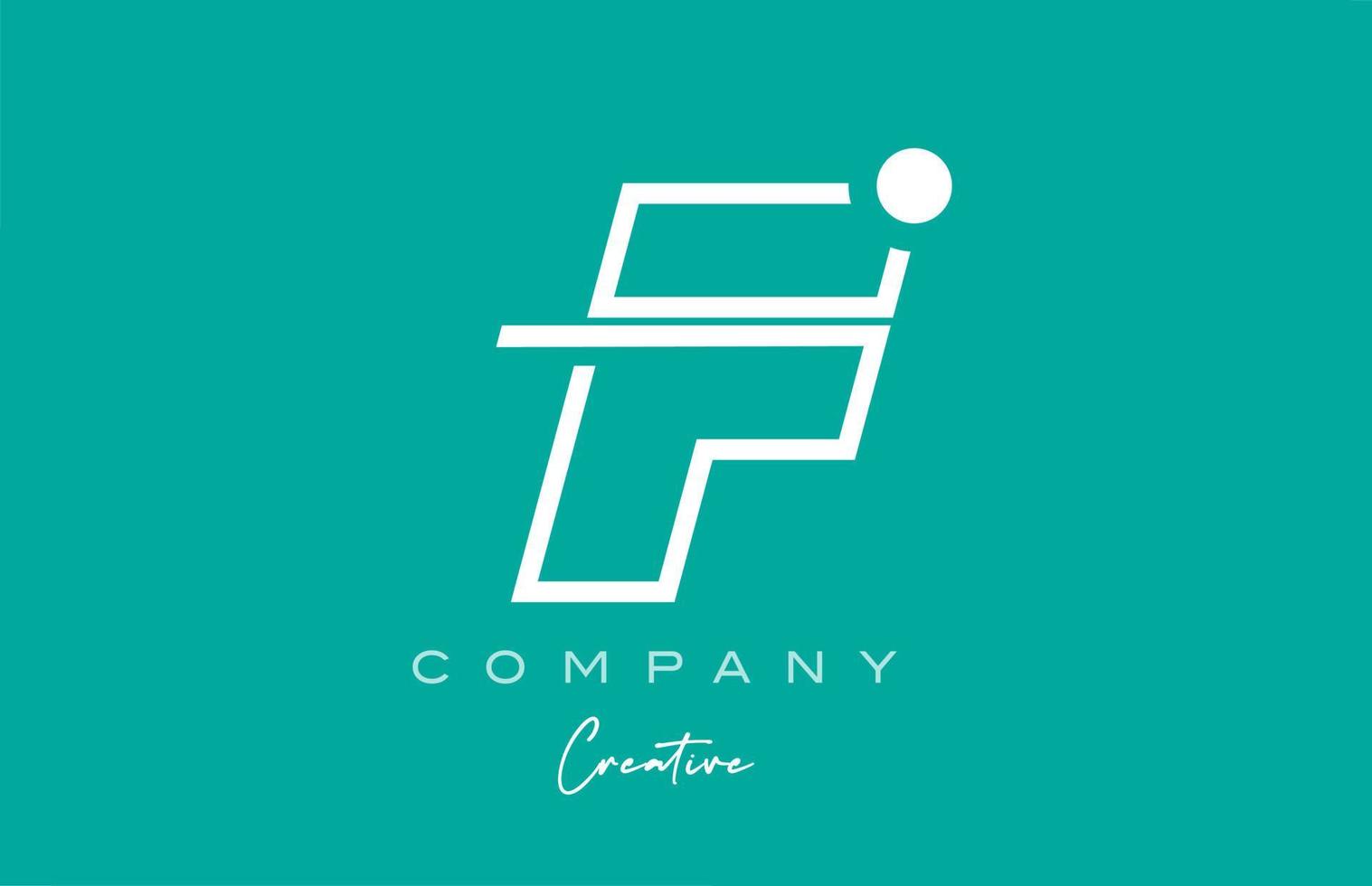 green F alphabet letter logo icon design with pastel background. Creative template for business and company vector