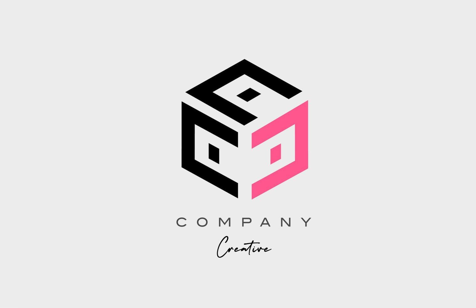 pink C three letter alphabet letter logo icon design. Creative template for business and company vector