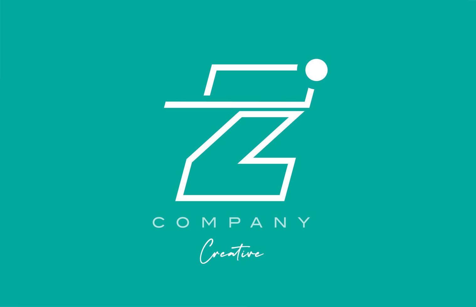 green Z alphabet letter logo icon design with pastel background. Creative template for business and company vector