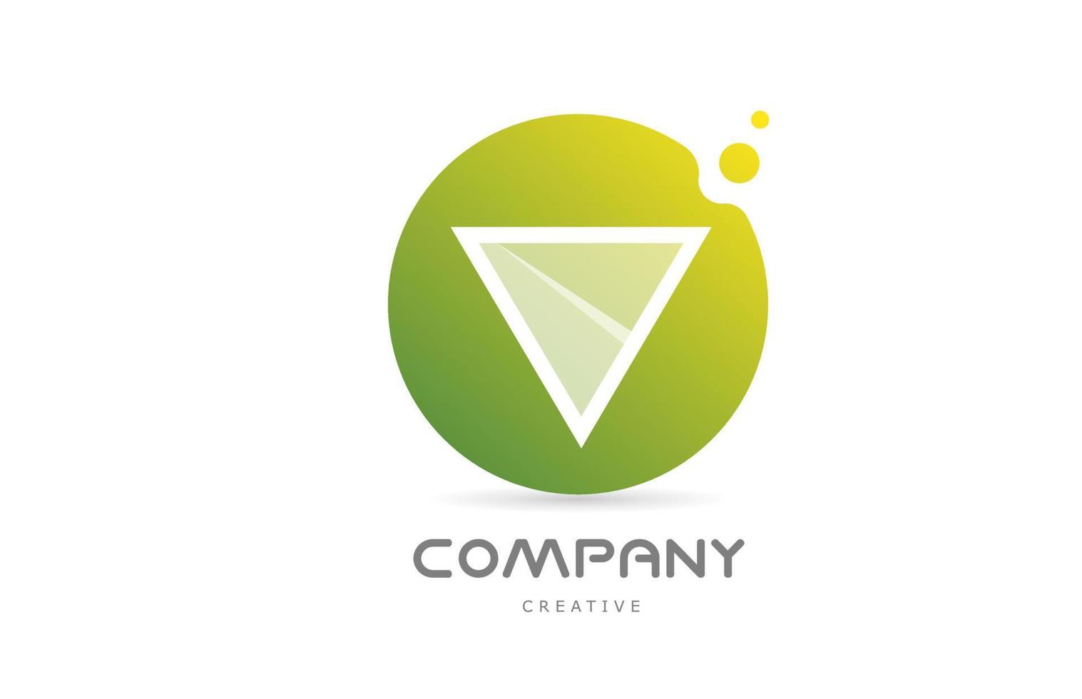 green dots V alphabet letter logo icon with white transparency. Creative template for business vector