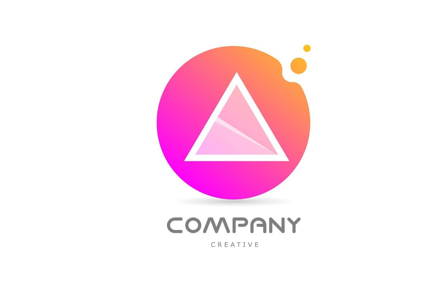 puntos amarillos rosados un icono del logotipo de la letra del alfabeto con transparencia. plantilla creativa para empresa vector
